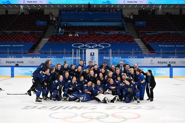 2022 베이징 동계올림픽 당시 핀란드 여자 아이스하키 국가대표팀. /AFPBBNews=뉴스1