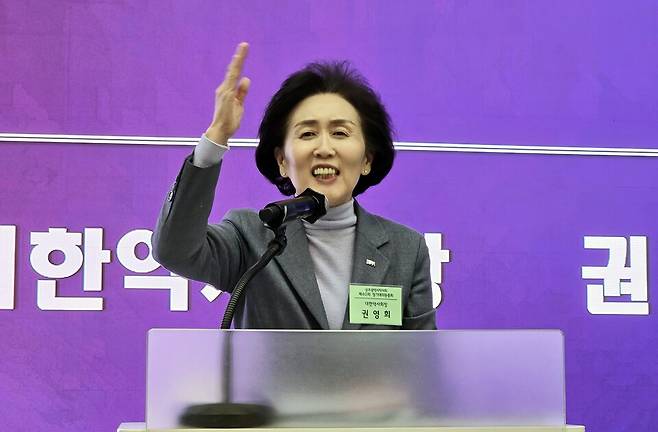 권영희 대한약사회장. 사진=한상인 기자.