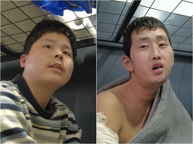 북한군 포로 백모(왼쪽)씨와 이모씨./정철환 특파원