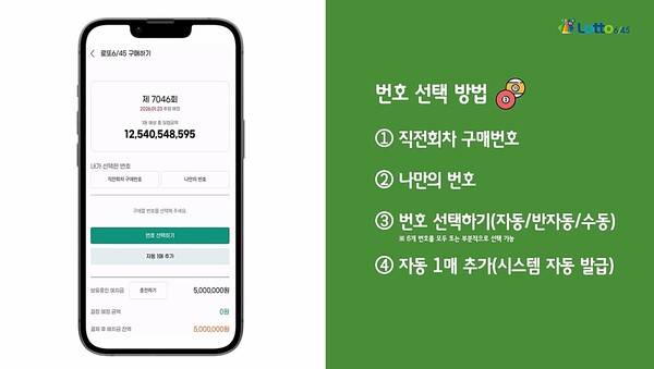 모바일&nbsp;로또&nbsp;구매. 기획예산처 제공