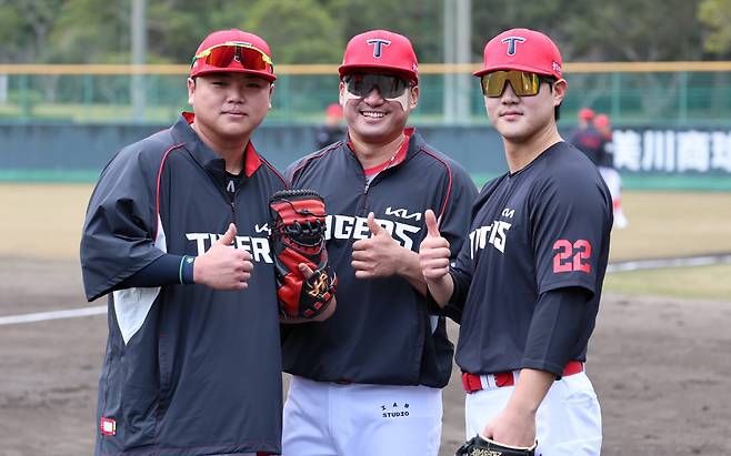 왼쪽부터 KIA 타이거즈 포수 한준수, 김태군, 주효상. 사진제공=KIA 타이거즈