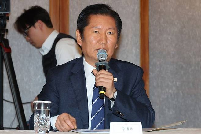 더불어민주당 정청래 대표가 8일 서울 종로구 삼청동 총리공관에서 열린 고위당정협의회에서 발언하고 있다. ⓒ연합뉴스