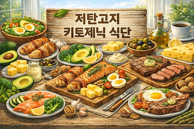 저탄고지와 키토제닉 식단을 키워드로 생성AI가 만든 이미지. [챗GPT]