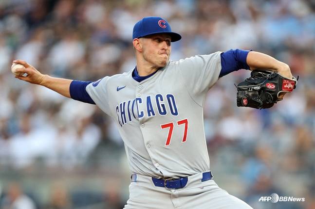 2025년 7월 컵스 유니폼을 입고 메이저리그 경기에 나선 플렉센의 모습. /AFPBBNews=뉴스1