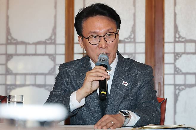 김민석 국무총리가 지난 8일 서울 종로구 삼청동 총리공관에서 열린 고위당정협의회에서 발언하고 있다. 연합뉴스