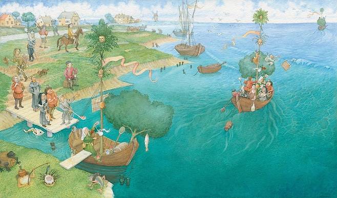 아나 G. 라르티테기의 ‘바보들의 배’는 바보들의 도시에서 벌어진 일련의 엉뚱한 사건을 풍자했다.