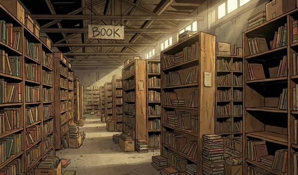 ▲생성형AI 제미나이로 만든 도서 창고 모습.