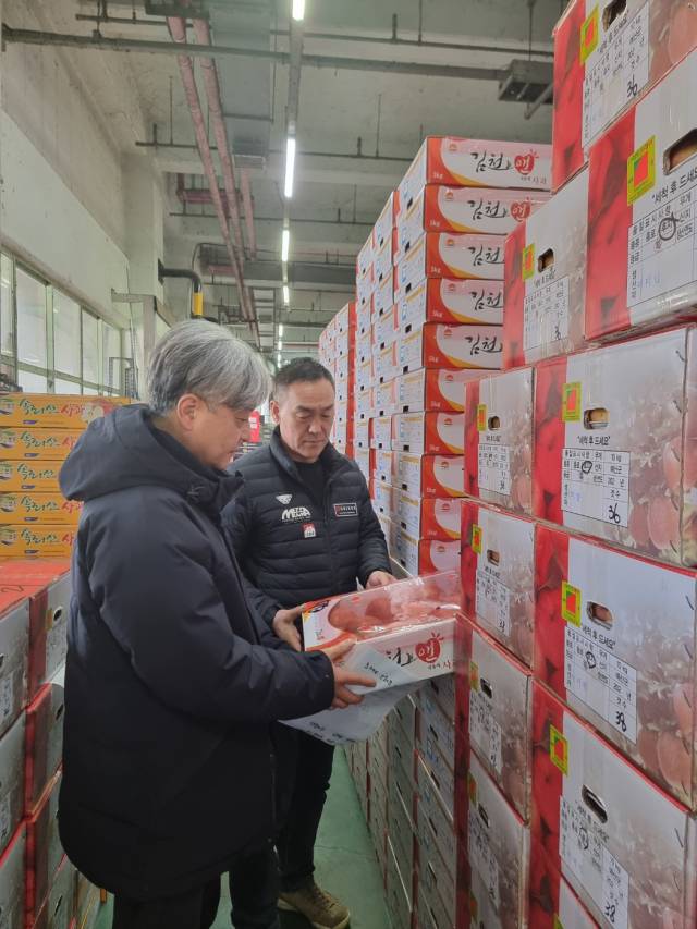 대전중앙청과㈜ 직원들이 과일의 상태를 확인하고 있다. 중앙청과 제공