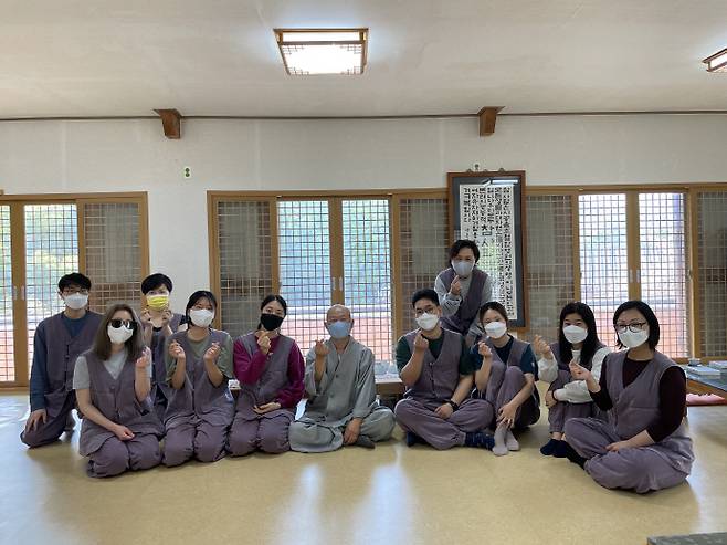 장성 백양사 템플스테이 모습.