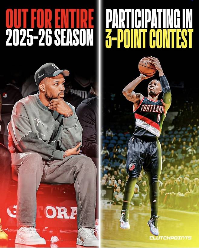 데미안 릴라드의 올스타전 3점 슛 콘테스트 참여 소식을 전하는 클러치 포인트. 클러치 포인트 SNS 캡