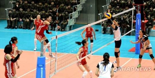 2020년 북한-베트남 여자배구 친선 경기 [연합뉴스 자료사진]