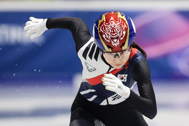 최민정 ‘필승의 눈빛’. 사진=연합뉴스 제공