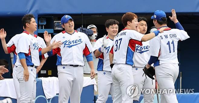2021년 도쿄 올림픽 당시의 한국 야구 대표팀 [연합뉴스 자료사진]