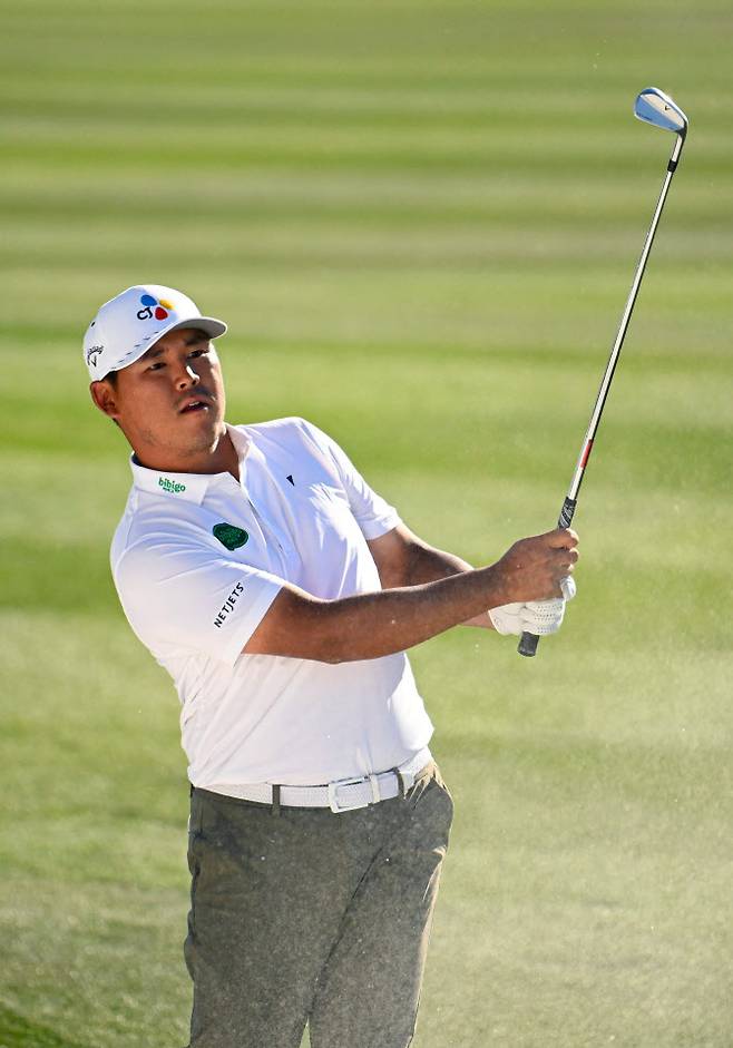 김시우가 WM 피닉스 오픈에서 온 그린을 시도하고 있다. (사진=AFPBBNews)