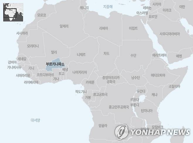 아프리카 부르키나파소 지도 [제작 양진규]