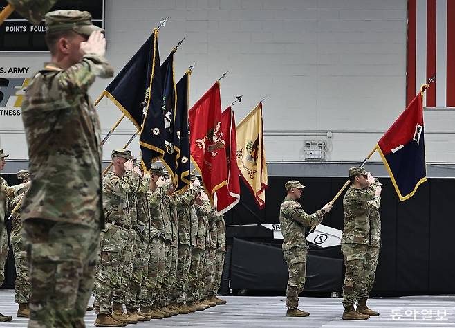 임무를 마치고 교대하는 미4사단 제1스트라이커 전투여단.