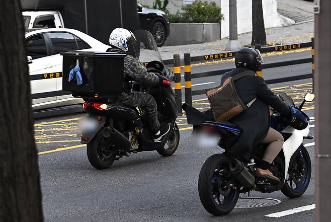 배달 오토바이 자료사진. 임세준 기자