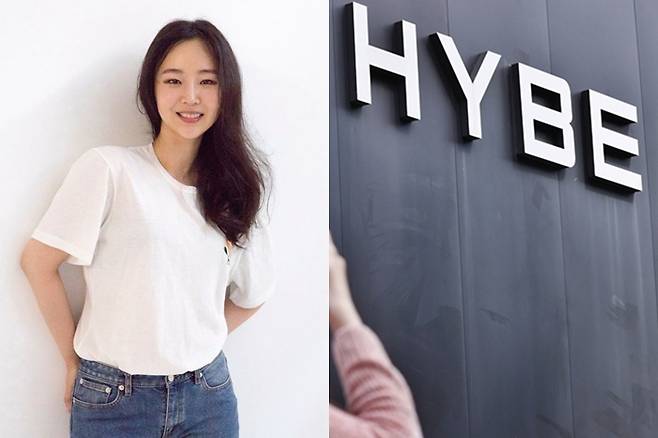 왼쪽부터 민희진 전 어도어 대표, 서울 용산구 하이브 사옥. 오케이레코즈 제공/연합뉴스