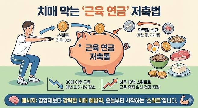 오늘부터 시작하는 ‘근육 저축’ . 제미나이 생성 그래픽