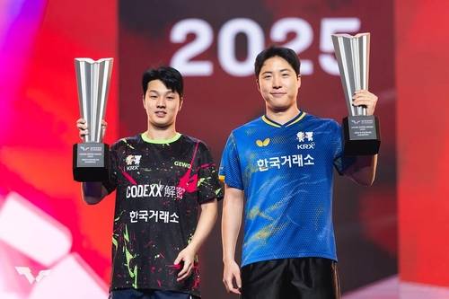 WTT 미국 스매시 남자복식 우승을 합작한 임종훈(오른쪽)과 안재현 [WTT 인스타그램 캡처. 재판매 및 DB 금지]