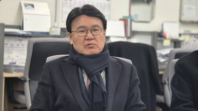 세종시청 기자실 찾은 황운하 의원 [양영석 기자]