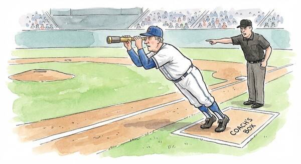 1, 3루 코치의 박스 이탈이 엄격히 금지된다(사진=나노바나나 생성 이미지)