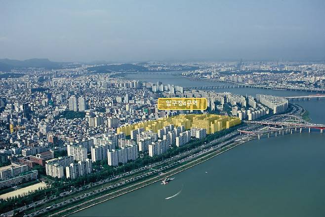 압구정4구역 항공 사진.(사진=삼성물산)