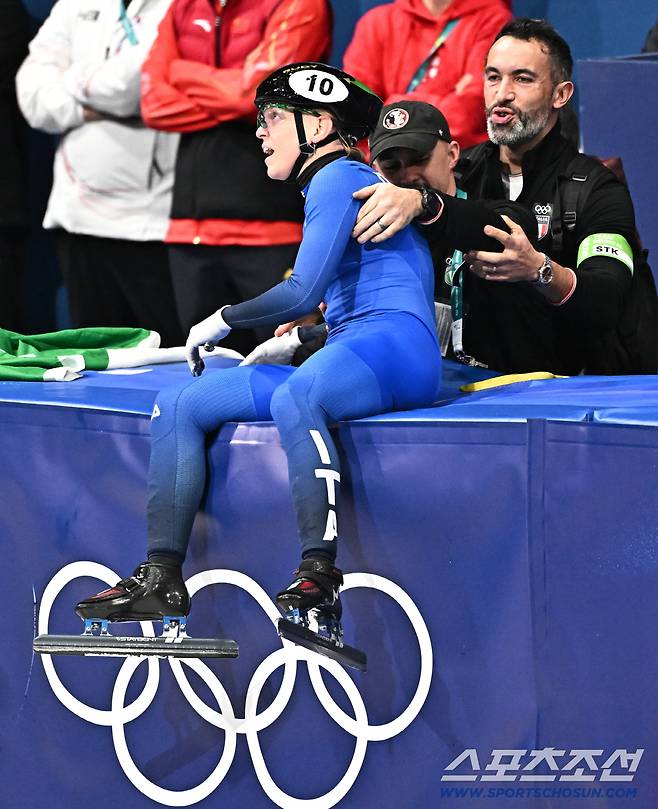 13일(한국시간) 이탈리아 밀라노 아이스스케이팅 아레나에서 쇼트트랙 여자 500m 경기. 은메달을 차지한 이탈리아 폰타나. 밀라노(이탈리아)=송정헌 기자songs@sportschosun.com/2026.02.13/