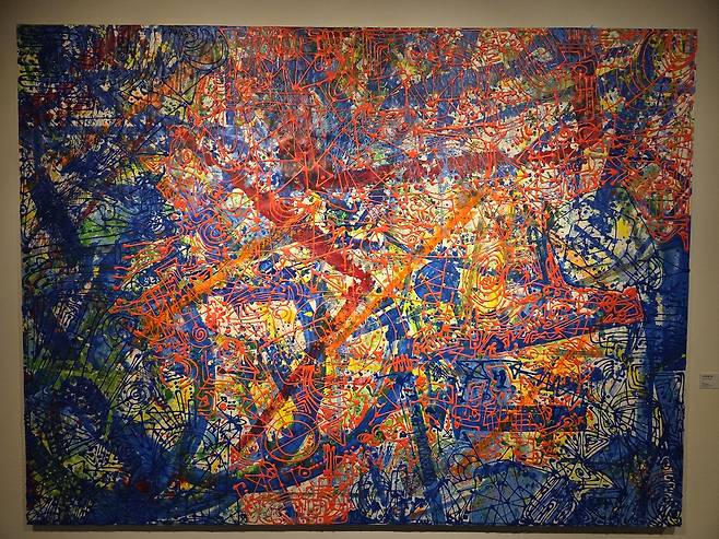 김수철 작 '소리탄생 18' (서울=연합뉴스) 박의래 기자 = 13일 예술의전당 한가람디자인미술관에 전시된 김수철 작 '소리탄생 18'. laecorp@yna.co.kr