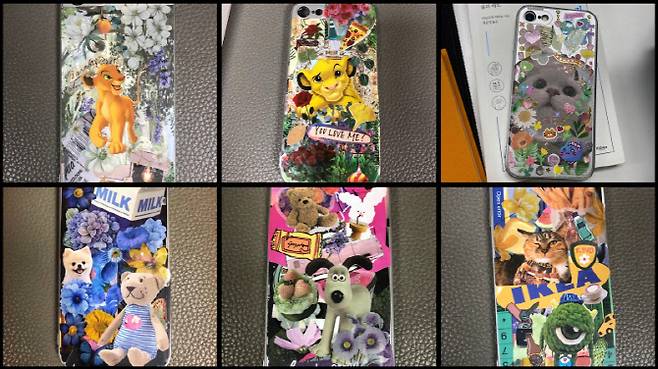 직장인 이모(31)씨가 커스터마이징한 휴대폰 케이스들(사진=독자 제공)