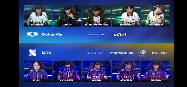 13일 종로 롤파크 LCK아레나에서 벌어진 2026 LCK컵 플레이오프 1라운드 DRX와 경기에서 DK가 중반 이후 집중력 저하로 위기를 맞았지만, 베테랑 '쇼메이커' 허수를 중심으로 1-2에서 3-2로 재역전 하면서 플레이오프 2라운드 진출 티켓을 거머쥐었다. (DK & DRX=3:2). /사진=네이버 치지직 라이브영상 캡처