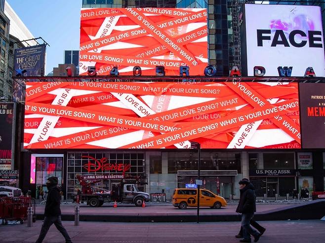 미국 뉴욕 타임스퀘어에 진행된 방탄소년단 신보 프로모션 (빅히트 뮤직 제공)