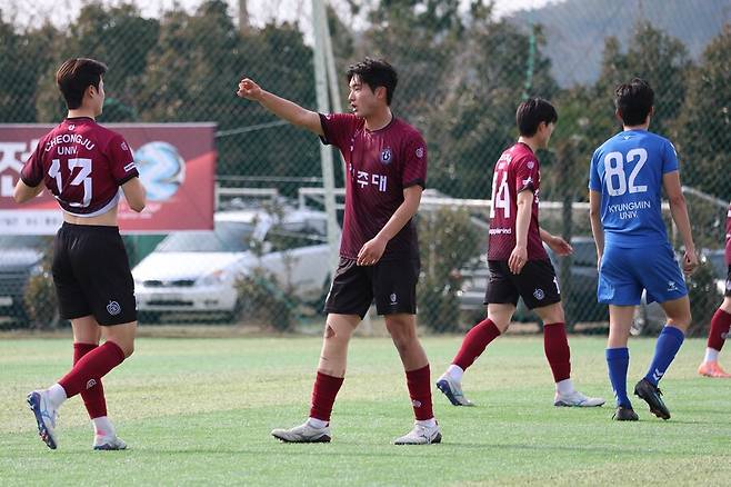 ▲ 전북 현대 유스 출신 청주대의 정찬양. ⓒ한국대학축구연맹