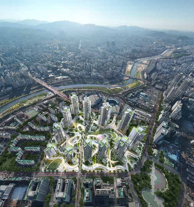 ANU·삼우 컨소시엄이 제안한 목동5단지 재건축 조감도 <ANU·삼우 제공>