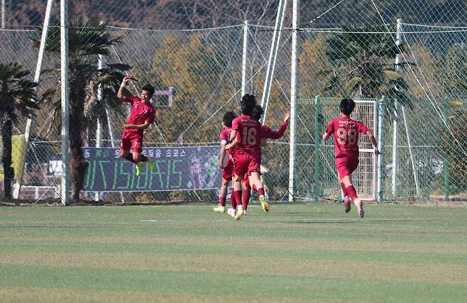 ▲ 김천대가 중앙대를 꺾고 춘계대학연맹전 20강에 진출했다. ⓒ한국대학축구연맹
