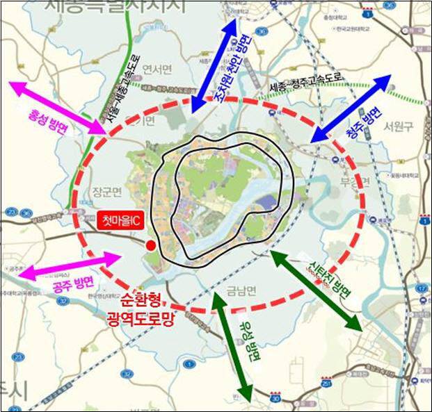 행복도시 광역교통망. 사진=행복청 제공.