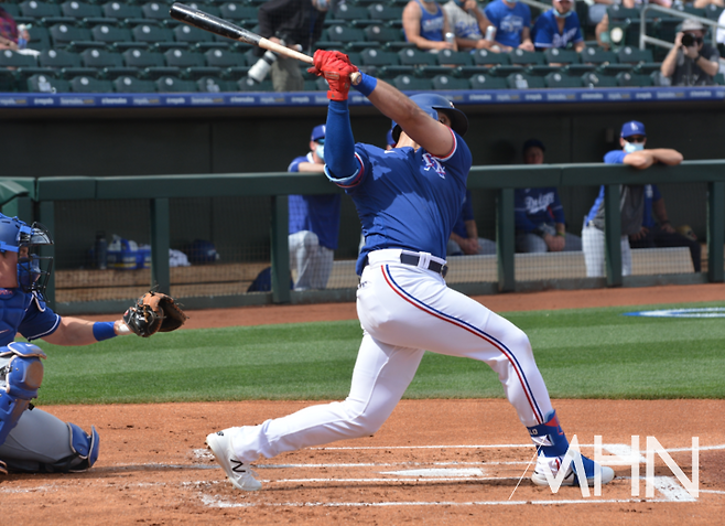 (타자시절 조이 갈로가 타석에서 호쾌한 스윙을 선보이고 있다)