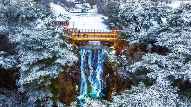 충북 제천 의림지의 설경. 사진 제천시