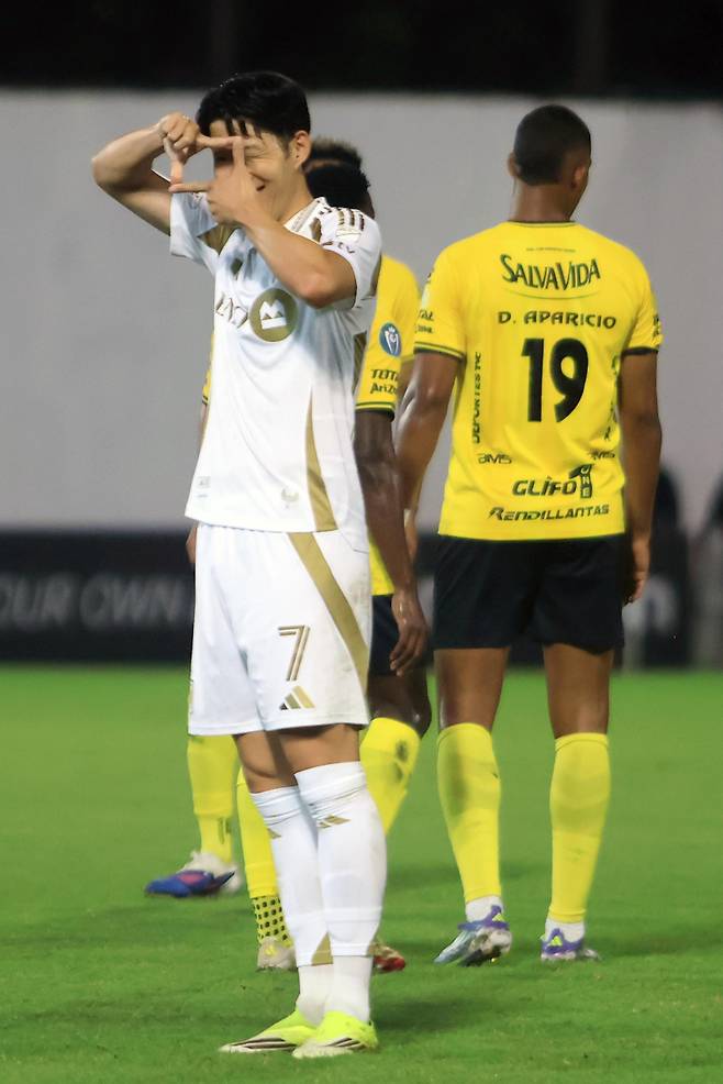 레알 에스파냐(온두라스)와 2026시즌 북중미카리브축구연맹(CONCACAF) 챔피언스컵 1라운드 1차전에서 1골 3도움을 올린 손흥민. 사진=EPA 연합뉴스