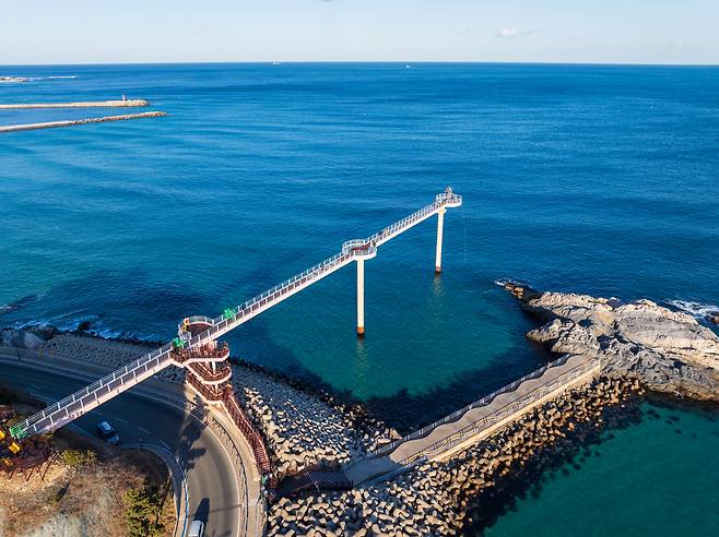 An aerial view of Deunggisan Skywalk [GNC 21]
