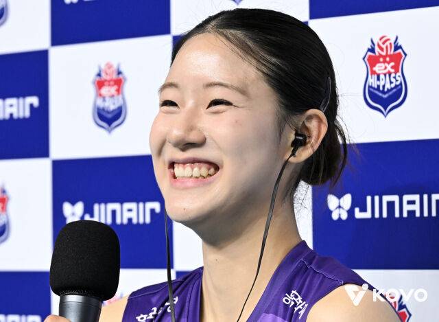 방송사 인터뷰를 진행한 박민지./KOVO