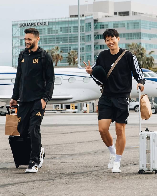 북중미 정벌 나선 손흥민(오른쪽)과 위고 요리스. 사진출처｜LAFC 페이스북