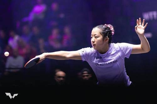WTT 시리즈에 나선 신유빈의 경기 장면 [WTT 인스타그램 캡처. 재판매 및 DB 금지]