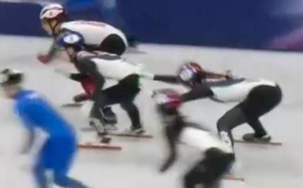 '파워 푸시'를 보여주는 심석희. ⓒJTBC