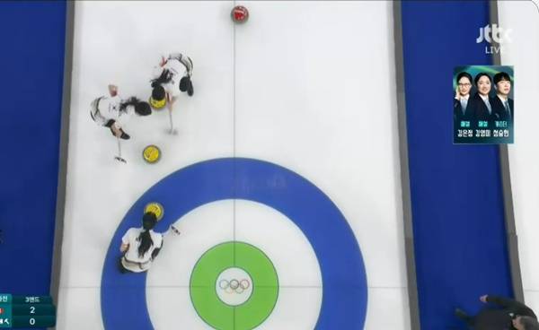 목표 지점을 향해 가는 3엔드 마지막 스톤. ⓒJTBC