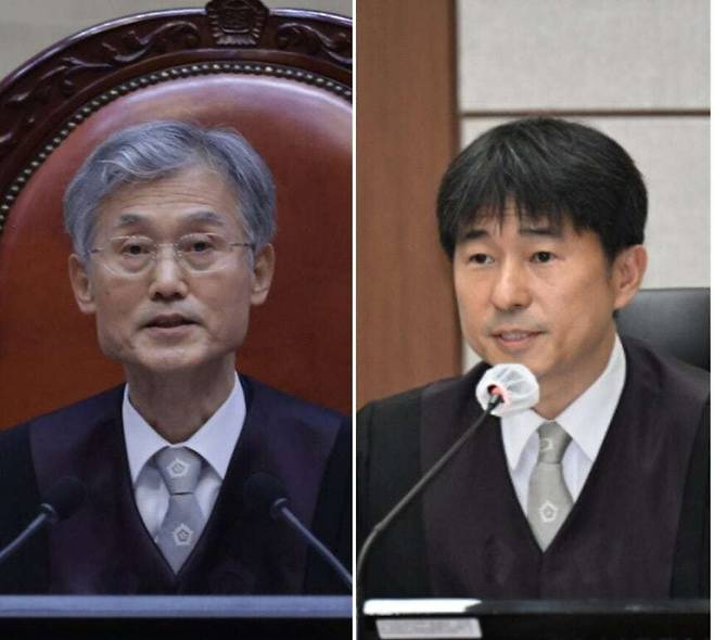 조희대 대법원장(왼쪽), 지귀연 부장판사. 사진공동취재단