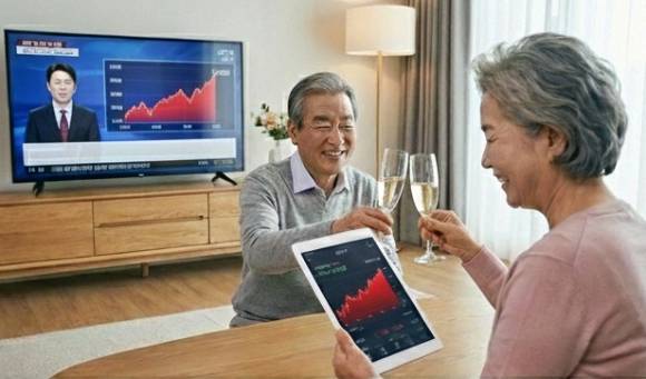 주식 상승에 기뻐하는 투자자 이미지 [사진=제미나이 AI 생성 이미지]