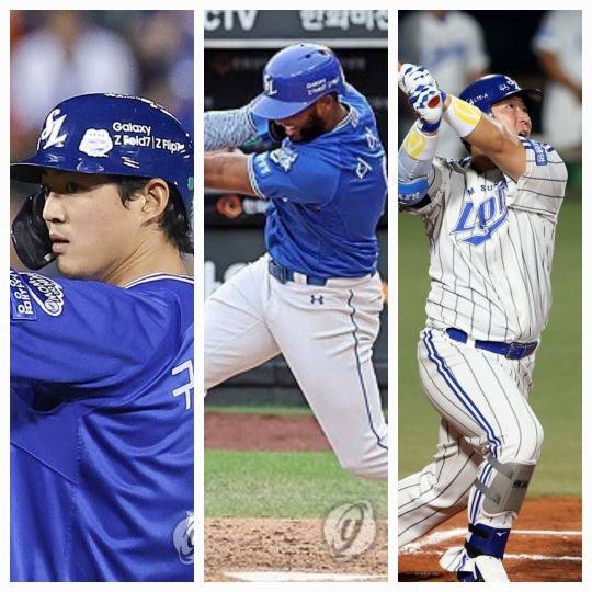 왼쪽부터 구자욱, 디아즈, 최형우