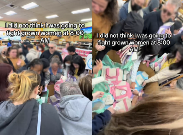 가방을 사기 위해 몰린 사람들의 모습. SNS 캡처