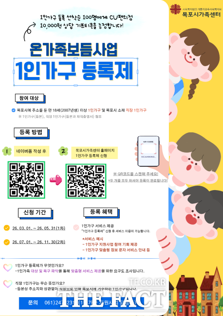 1인 가구 등록제 홍보물 /목포시